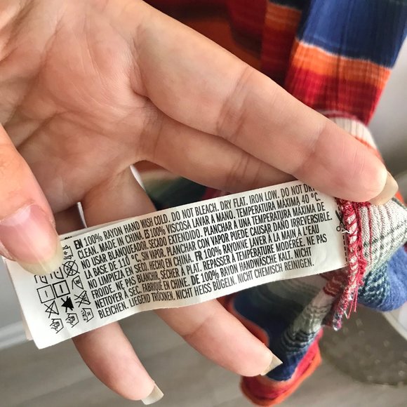 FOREVER 21 / Orange & Blue Stripe Midi Dress - Picture 8 of 8